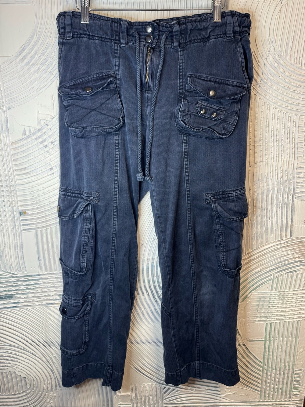 Free People Dark Navy Cargo Drawstring Pants